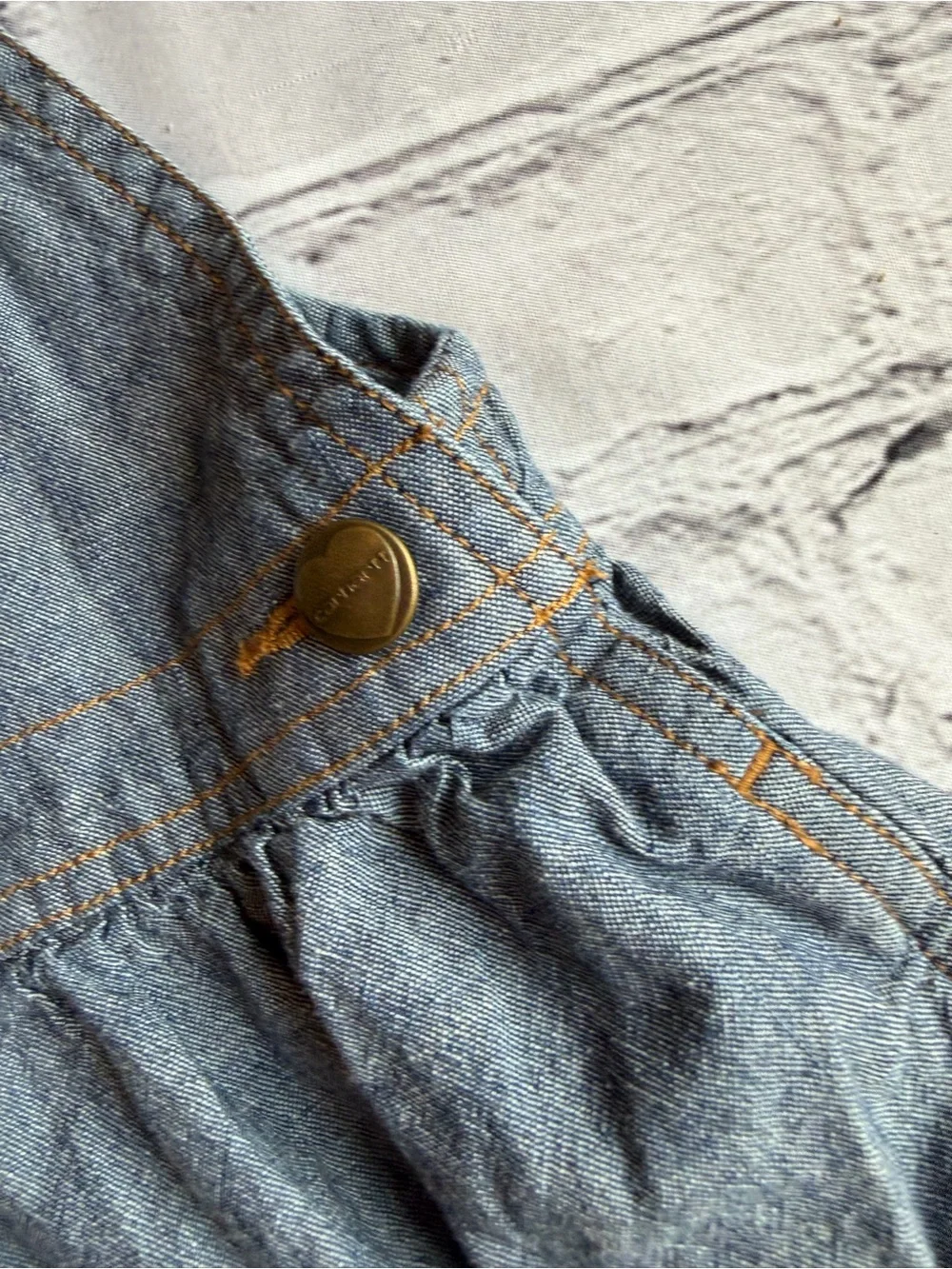 Carhartt Denim Chambray Overall Dress Toddler Girl Size 2 Romper Western Play